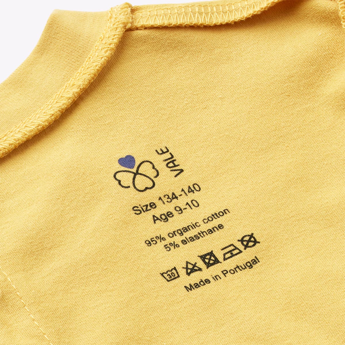 ABELLIN, organic t-shirt for disabled children - Curry Yellow (printed labels)
